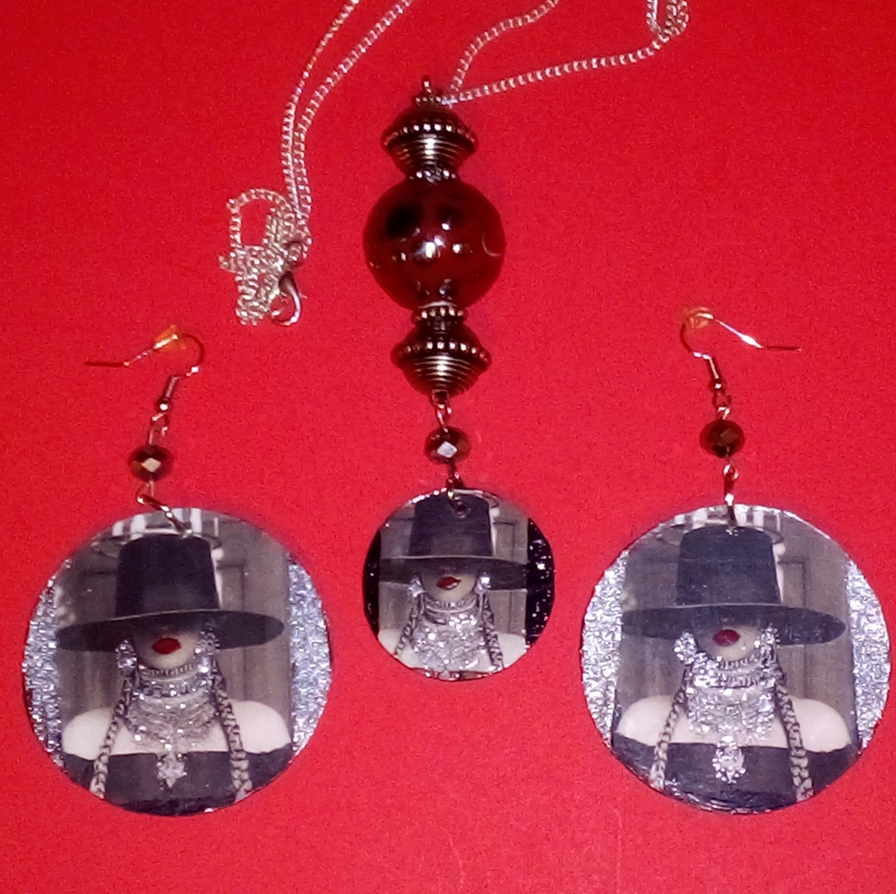 ❤️🖤 Beyonce Formation Earrings and Necklace "Handmade" Set